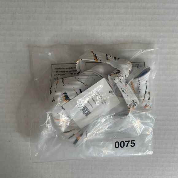 Demi Moore x Andie Tropez Bikini Swim Bottom Women Medium White Lined Tropical - Picture 7 of 7